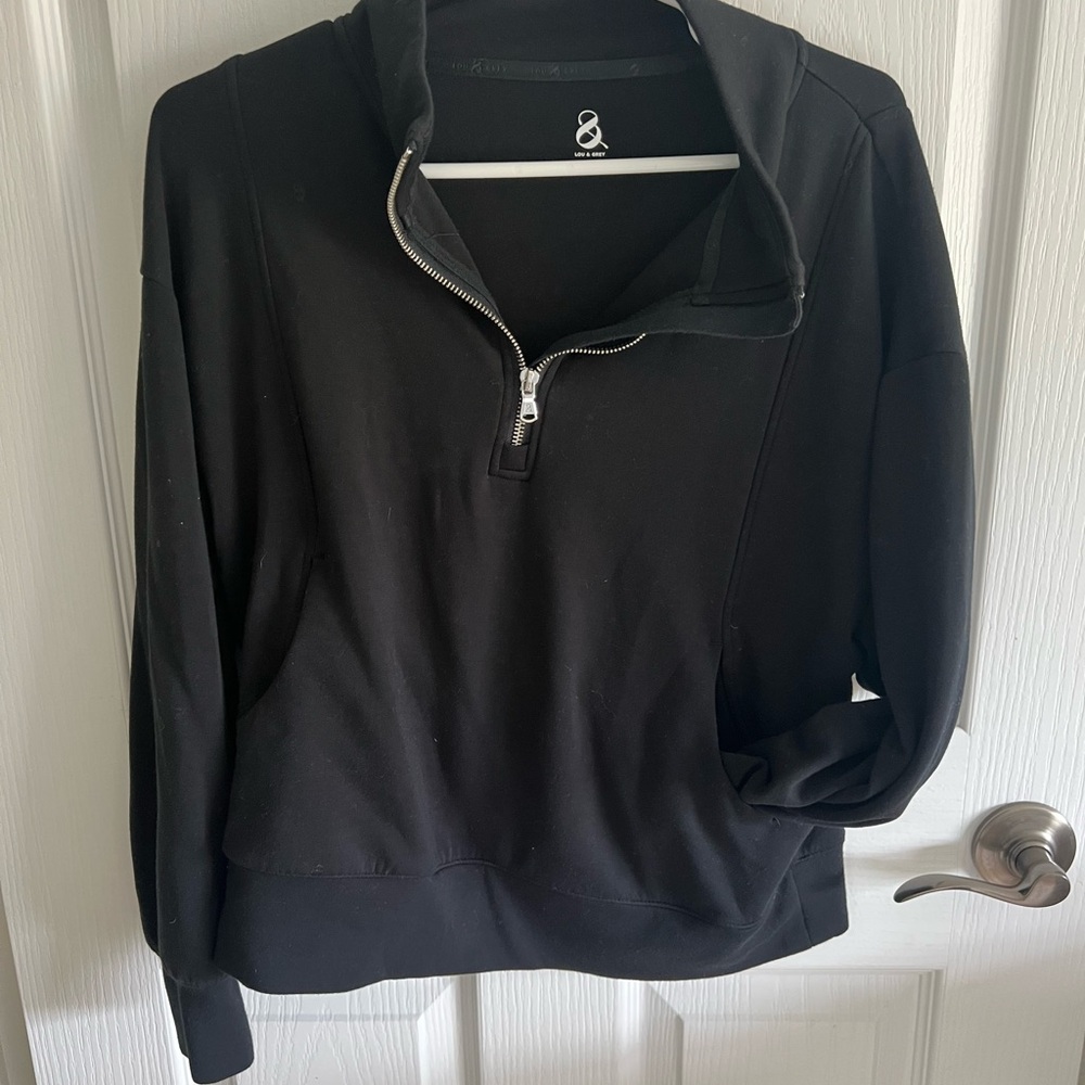 Lou & Grey women’s Black Half-Zip Sweater